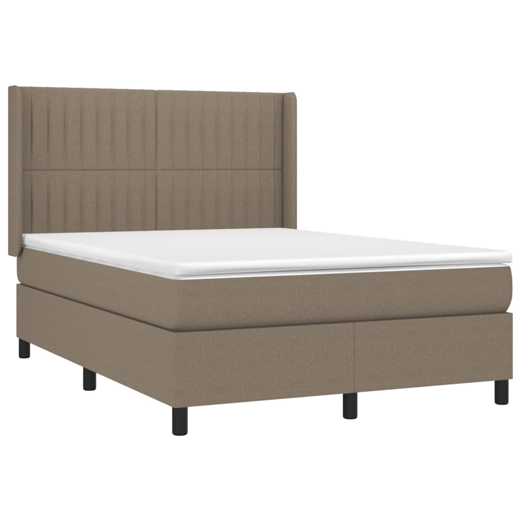 Boxspring met matras en LED stof taupe 140x200 cm is nu te koop bij PeponiXL, paradijselijk wonen!
