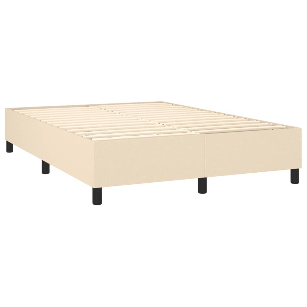 Boxspring met matras en LED stof crèmekleurig 140x200 cm is nu te koop bij PeponiXL, paradijselijk wonen!