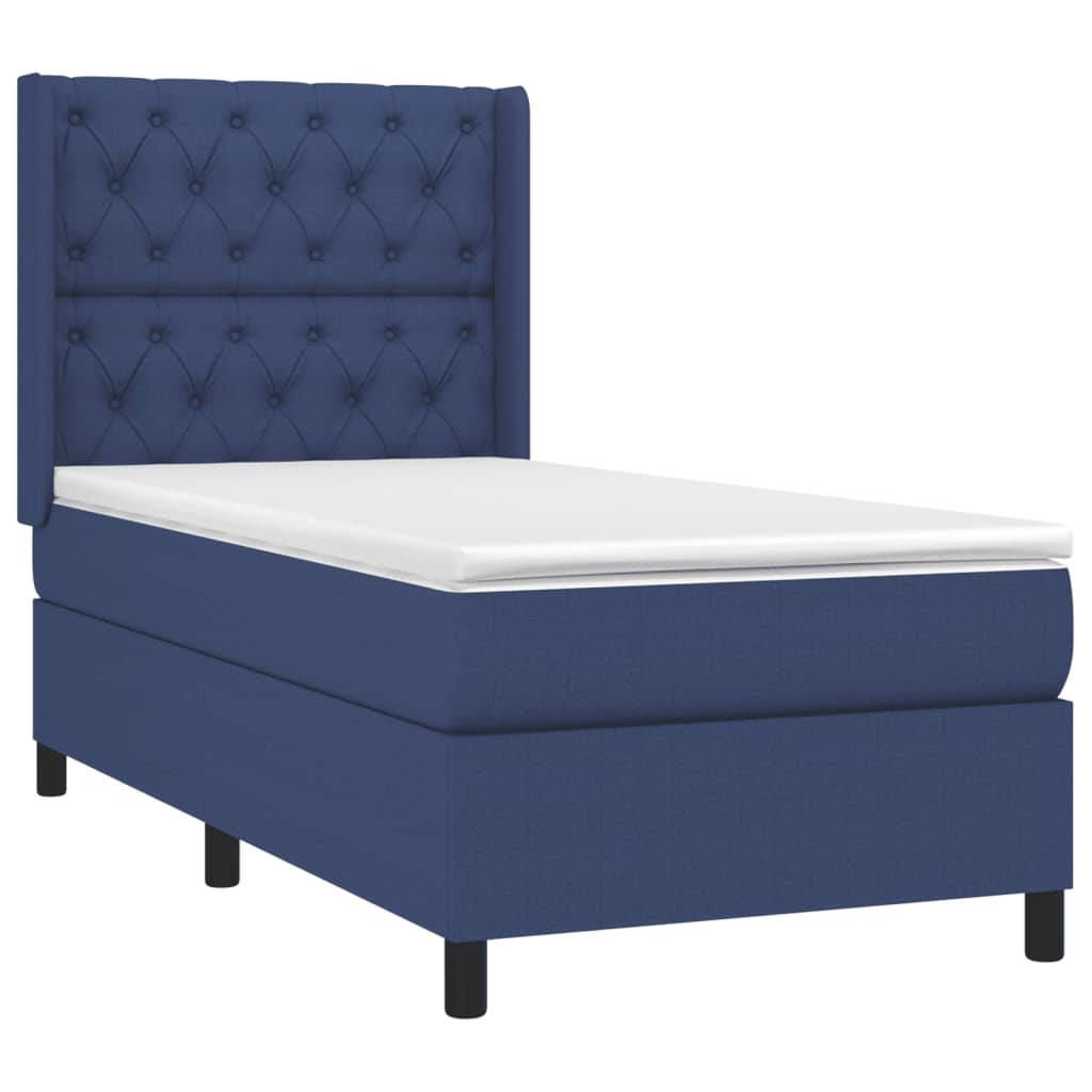 Boxspring met matras en LED stof blauw 80x200 cm is nu te koop bij PeponiXL, paradijselijk wonen!