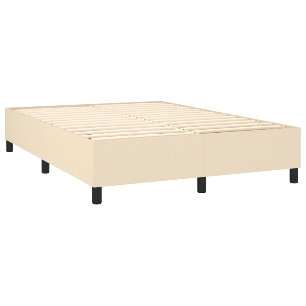 Boxspring met matras en LED stof crèmekleurig 140x190 cm is nu te koop bij PeponiXL, paradijselijk wonen!