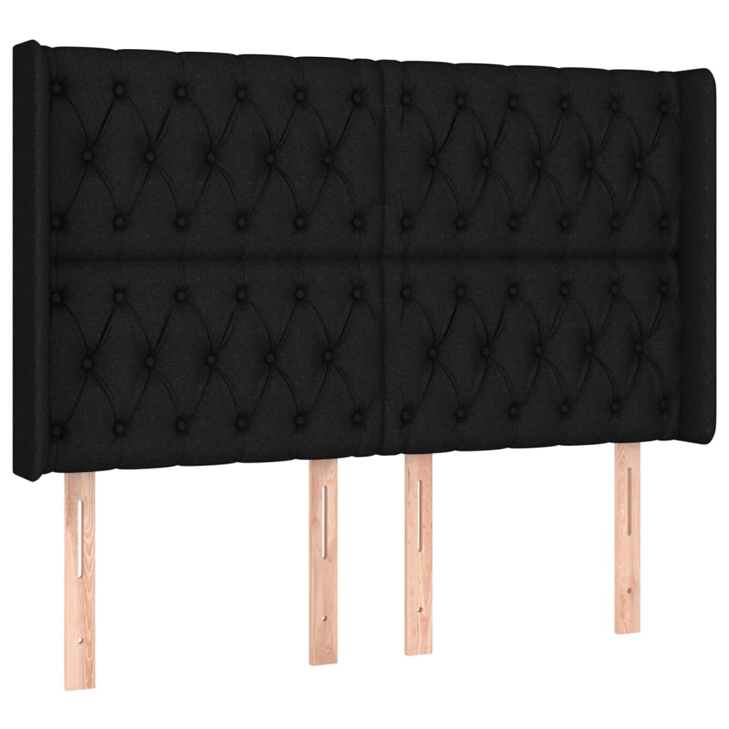 Boxspring met matras en LED stof zwart 160x200 cm is nu te koop bij PeponiXL, paradijselijk wonen!