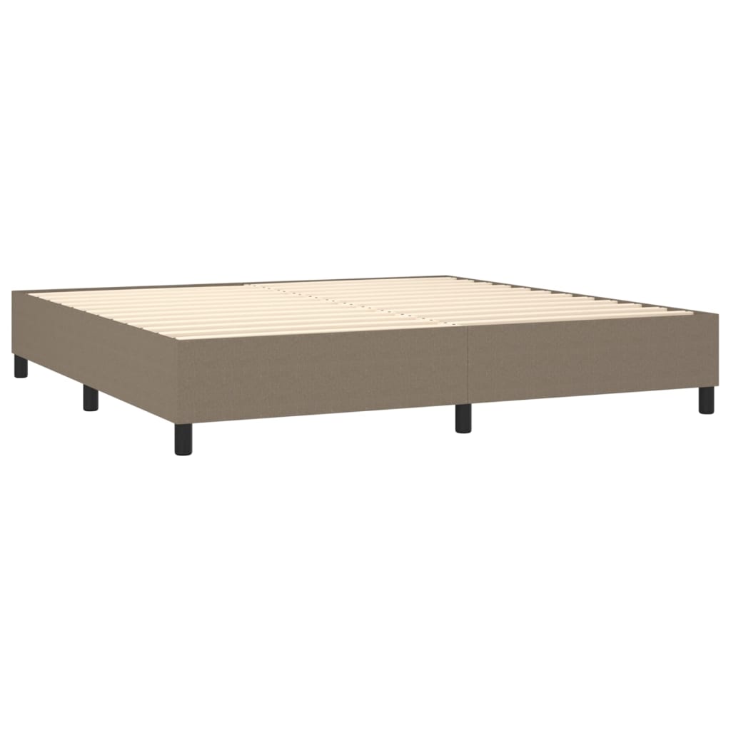 Boxspring met matras en LED stof taupe 200x200 cm is nu te koop bij PeponiXL, paradijselijk wonen!