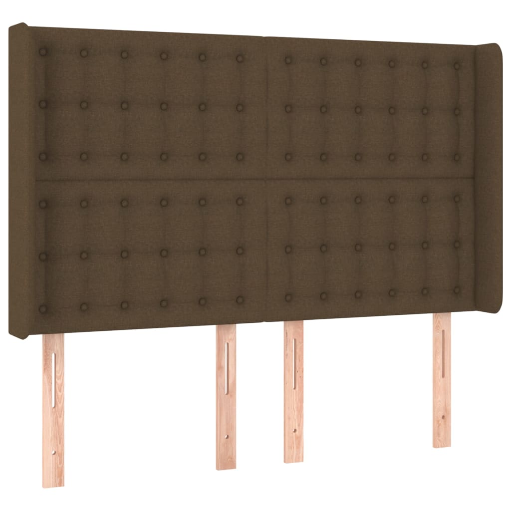 Boxspring met matras en LED stof donkerbruin 140x190 cm is nu te koop bij PeponiXL, paradijselijk wonen!