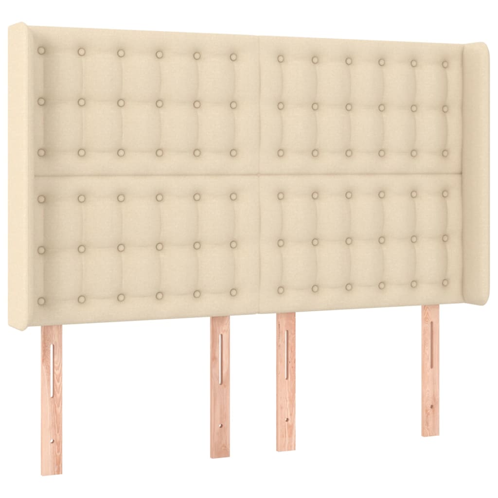 Boxspring met matras en LED stof crèmekleurig 140x190 cm is nu te koop bij PeponiXL, paradijselijk wonen!