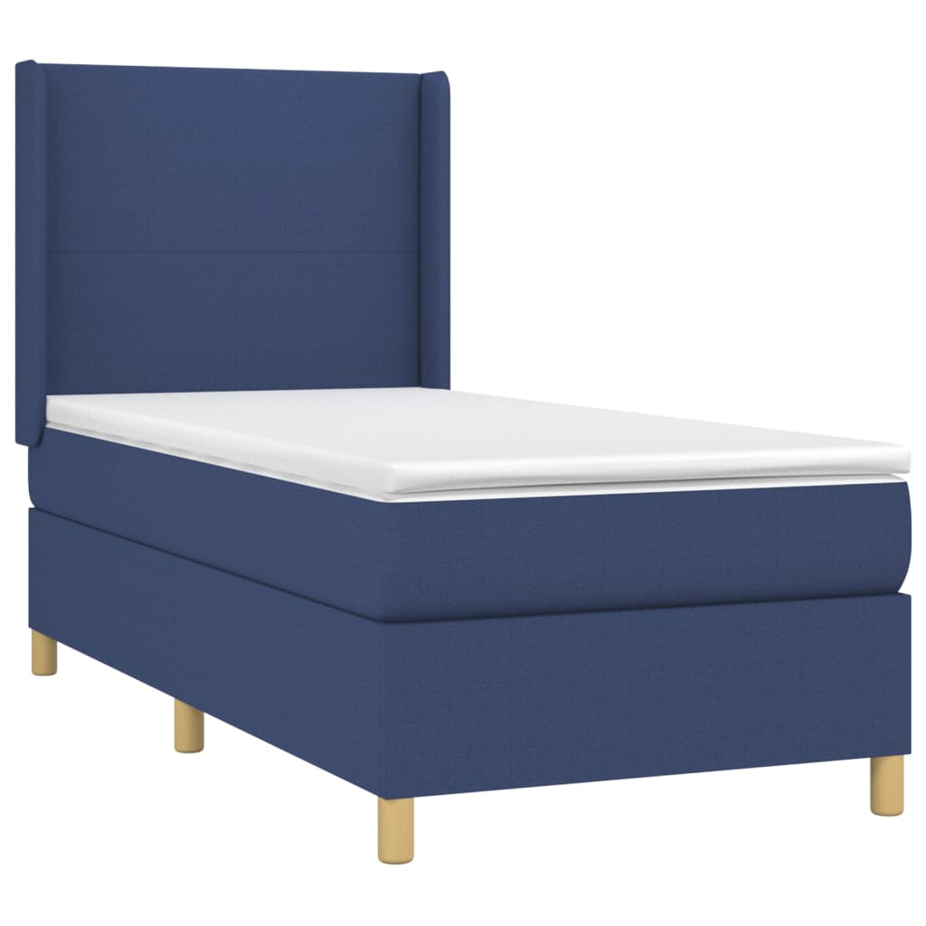 Boxspring met matras en LED stof blauw 90x190 cm is nu te koop bij PeponiXL, paradijselijk wonen!
