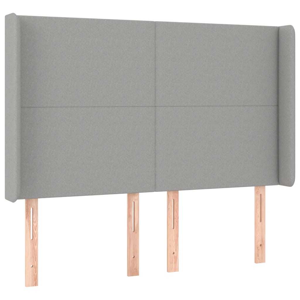 Boxspring met matras en LED stof lichtgrijs 140x190 cm is nu te koop bij PeponiXL, paradijselijk wonen!