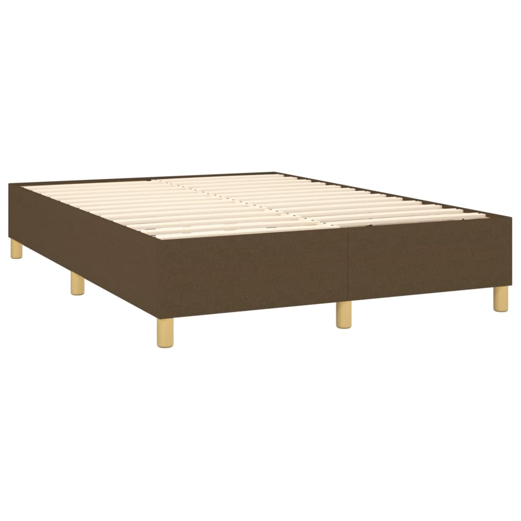 Boxspring met matras en LED stof donkerbruin 140x190 cm is nu te koop bij PeponiXL, paradijselijk wonen!