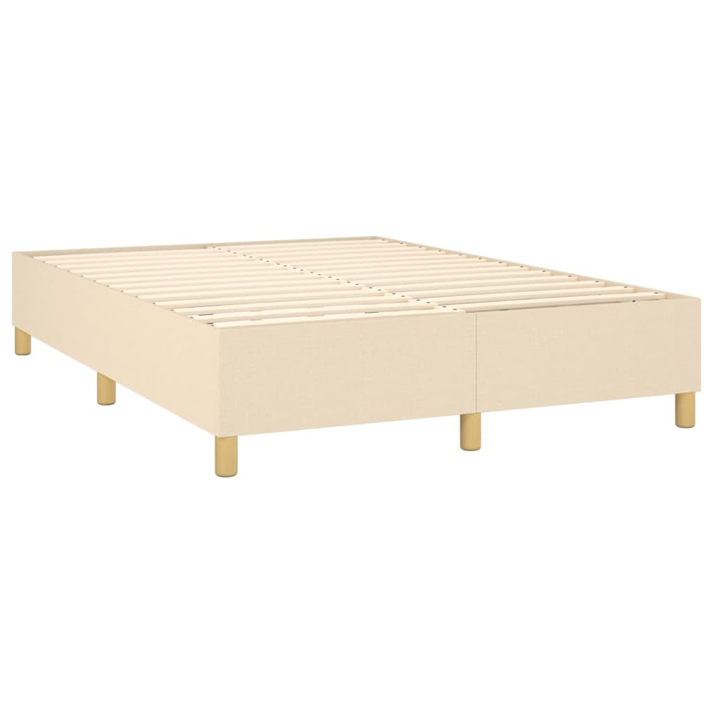 Boxspring met matras en LED stof crèmekleurig 140x190 cm is nu te koop bij PeponiXL, paradijselijk wonen!