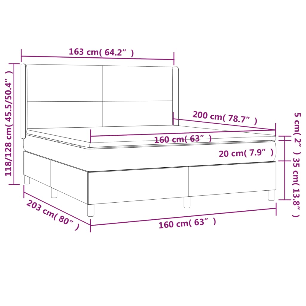 Boxspring met matras en LED stof lichtgrijs 160x200 cm is nu te koop bij PeponiXL, paradijselijk wonen!