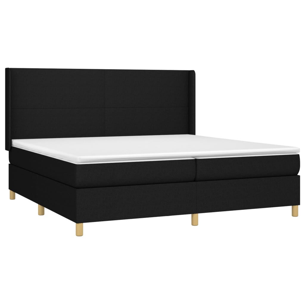 Boxspring met matras en LED stof zwart 200x200 cm is nu te koop bij PeponiXL, paradijselijk wonen!
