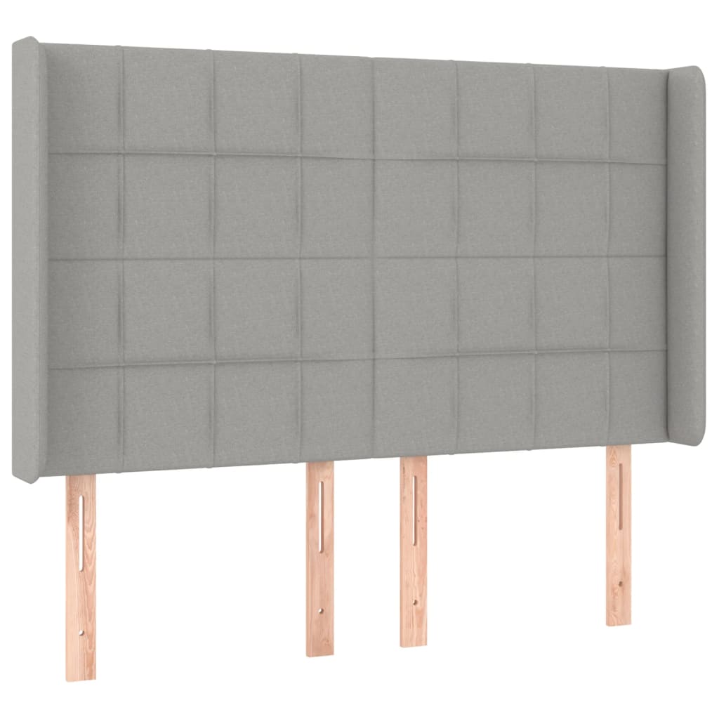 Boxspring met matras en LED stof lichtgrijs 140x190 cm is nu te koop bij PeponiXL, paradijselijk wonen!