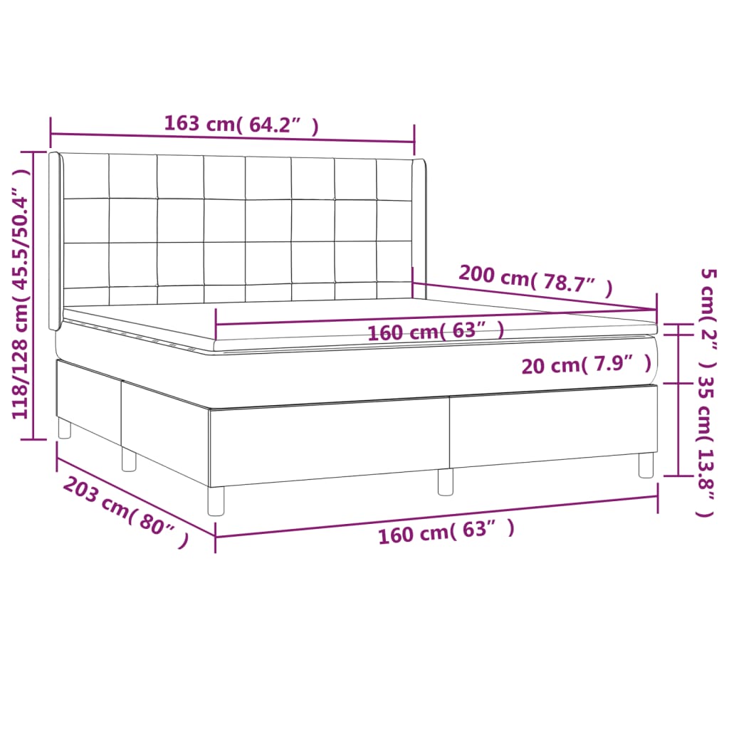 Boxspring met matras en LED stof lichtgrijs 160x200 cm is nu te koop bij PeponiXL, paradijselijk wonen!