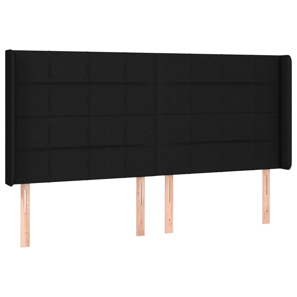 Boxspring met matras en LED stof zwart 160x200 cm is nu te koop bij PeponiXL, paradijselijk wonen!