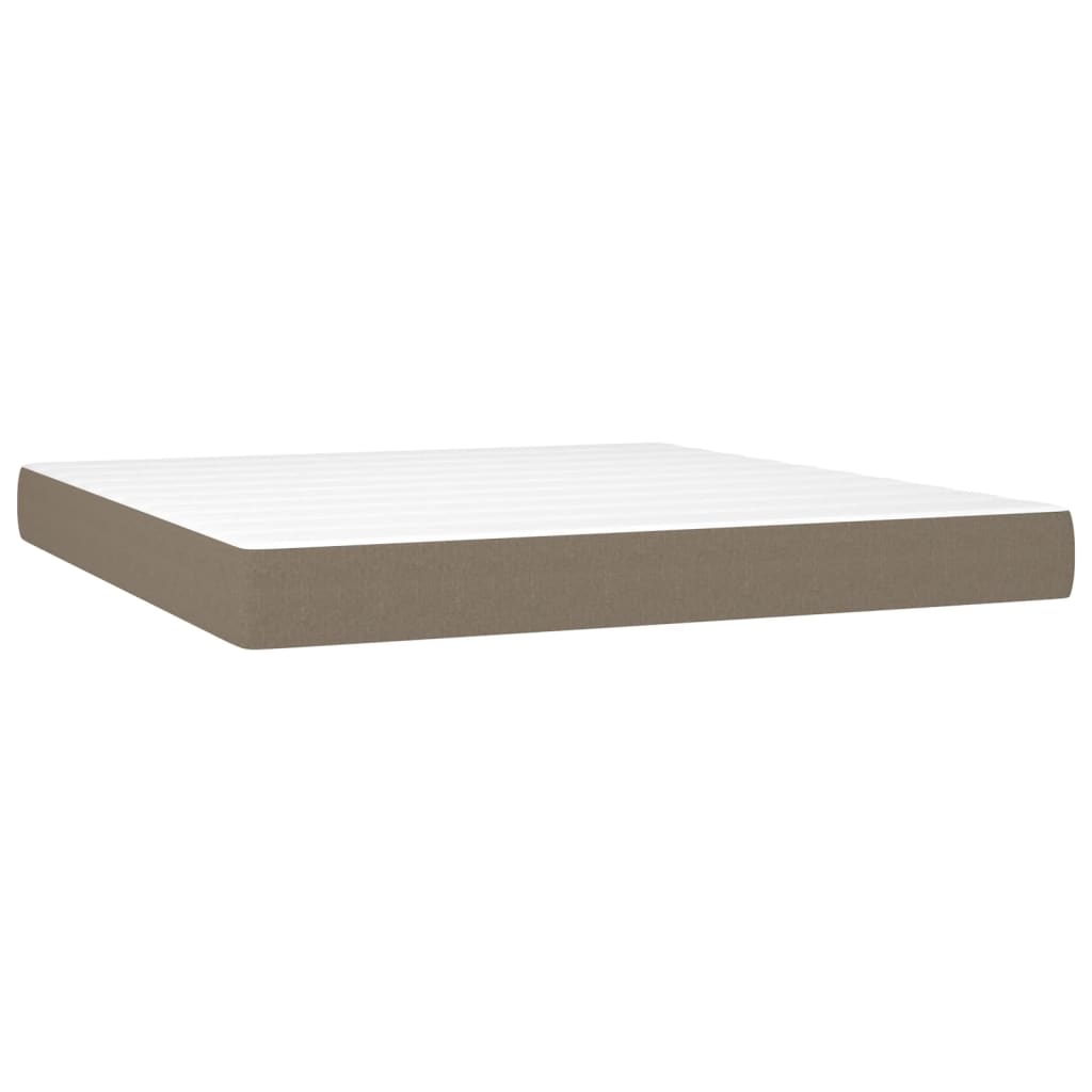 Boxspring met matras en LED stof taupe 180x200 cm is nu te koop bij PeponiXL, paradijselijk wonen!