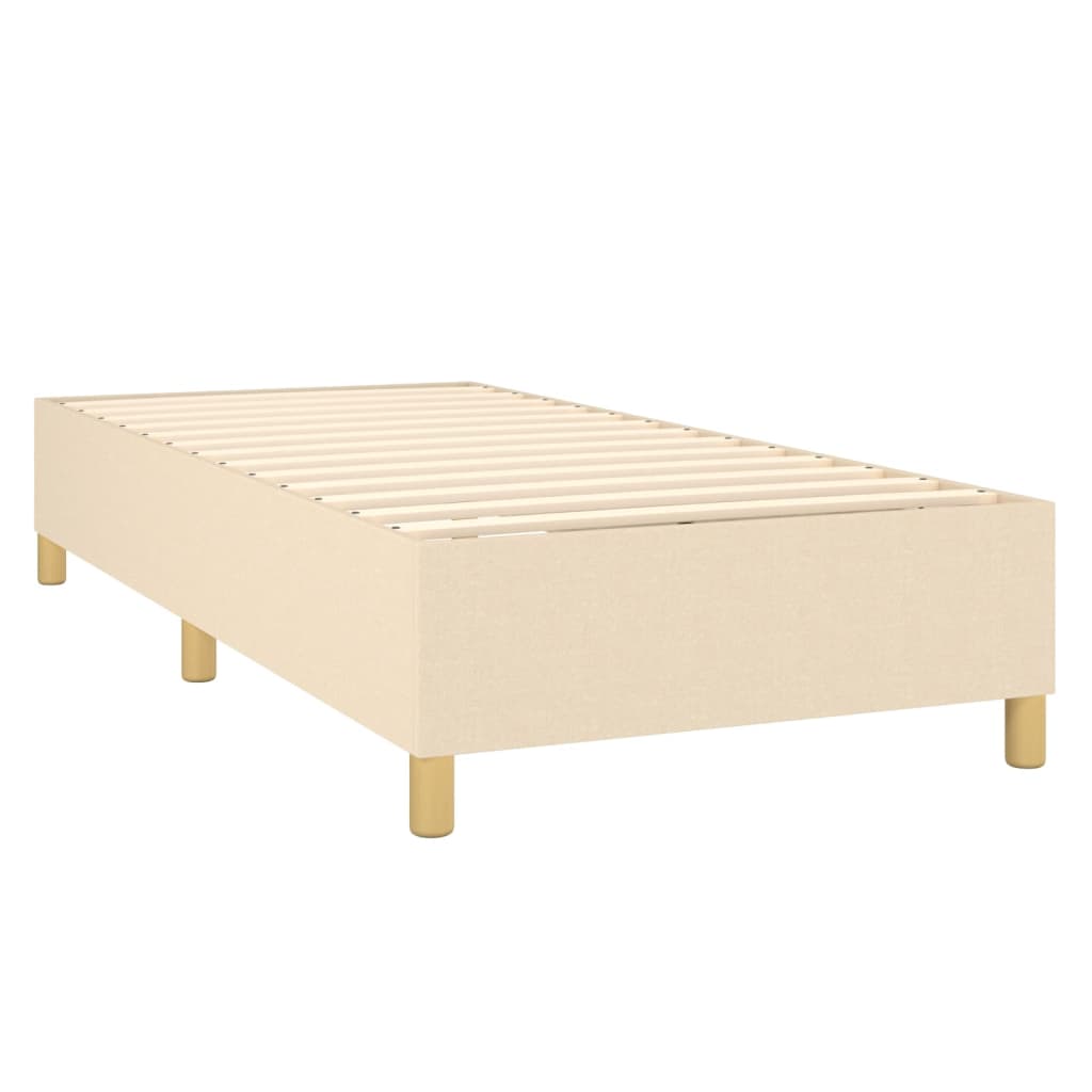 Boxspring met matras en LED stof crèmekleurig 90x190 cm is nu te koop bij PeponiXL, paradijselijk wonen!