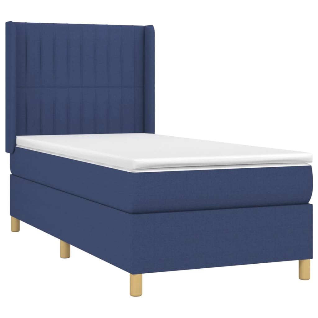 Boxspring met matras en LED stof blauw 90x200 cm is nu te koop bij PeponiXL, paradijselijk wonen!