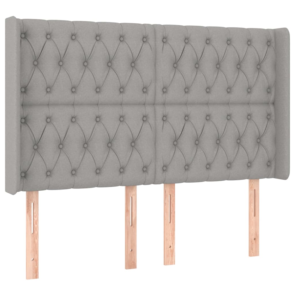 Boxspring met matras en LED stof lichtgrijs 140x190 cm is nu te koop bij PeponiXL, paradijselijk wonen!