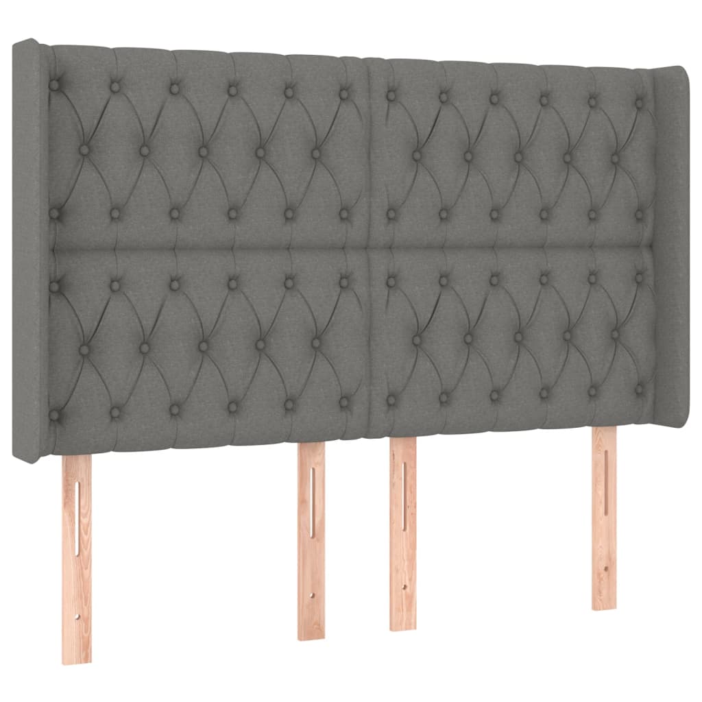 Boxspring met matras en LED stof donkergrijs 140x190 cm is nu te koop bij PeponiXL, paradijselijk wonen!