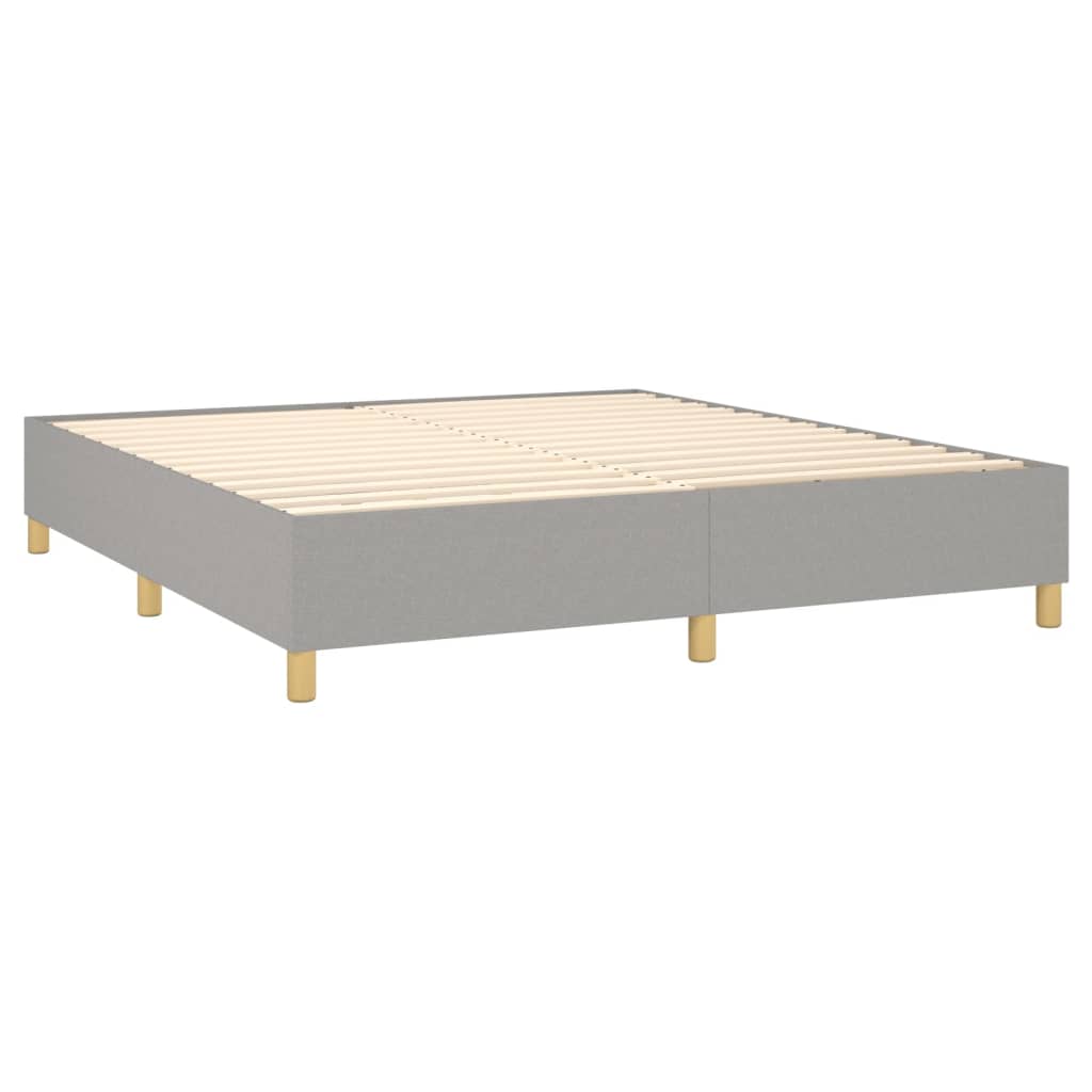 Boxspring met matras en LED stof lichtgrijs 160x200 cm is nu te koop bij PeponiXL, paradijselijk wonen!