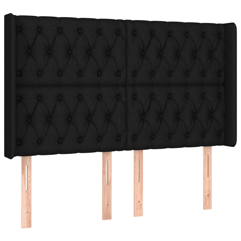 Boxspring met matras en LED stof zwart 160x200 cm is nu te koop bij PeponiXL, paradijselijk wonen!