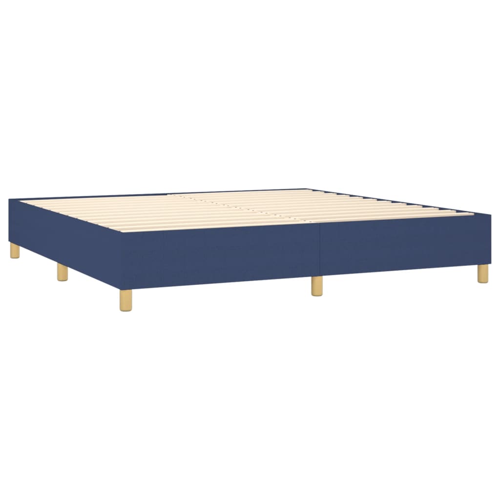 Boxspring met matras en LED stof blauw 200x200 cm is nu te koop bij PeponiXL, paradijselijk wonen!