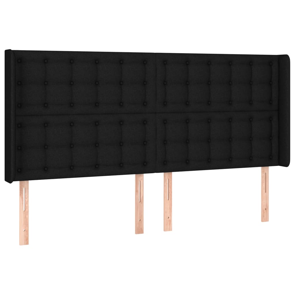 Boxspring met matras en LED stof zwart 160x200 cm is nu te koop bij PeponiXL, paradijselijk wonen!