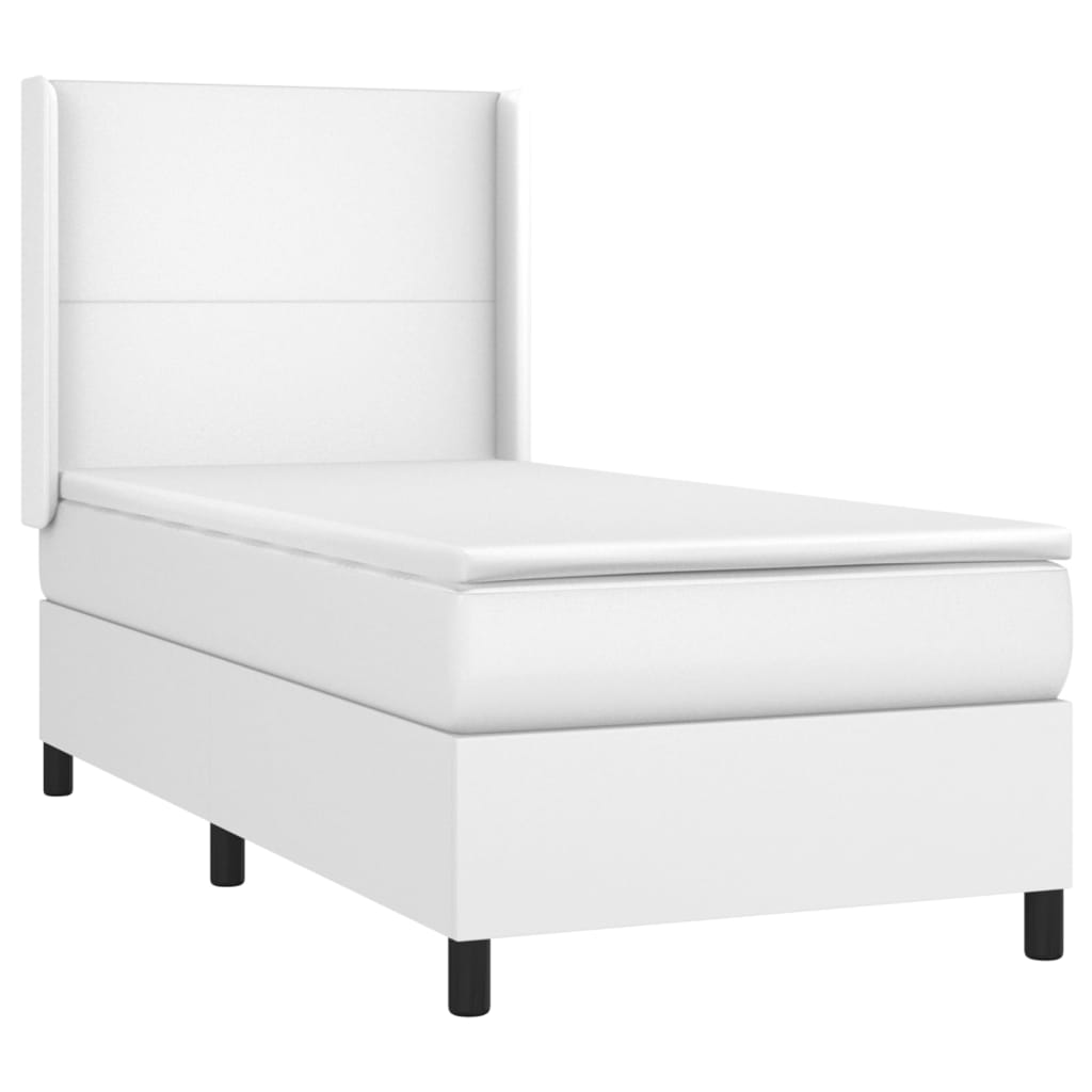 Boxspring met matras en LED kunstleer wit 80x200 cm is nu te koop bij PeponiXL, paradijselijk wonen!