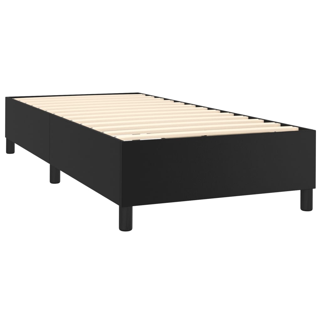 Boxspring met matras en LED kunstleer zwart 90x190 cm is nu te koop bij PeponiXL, paradijselijk wonen!