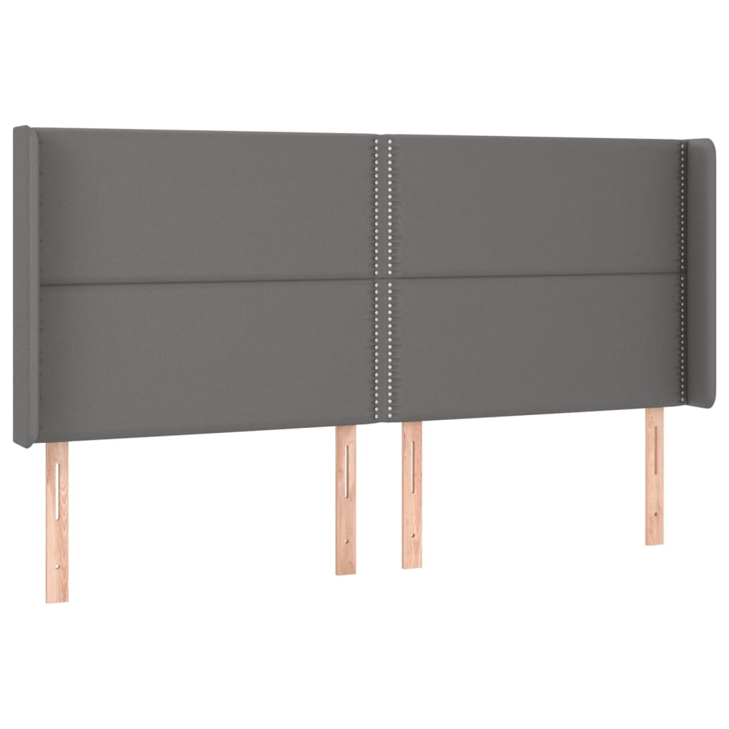 Boxspring met matras en LED kunstleer grijs 200x200 cm is nu te koop bij PeponiXL, paradijselijk wonen!