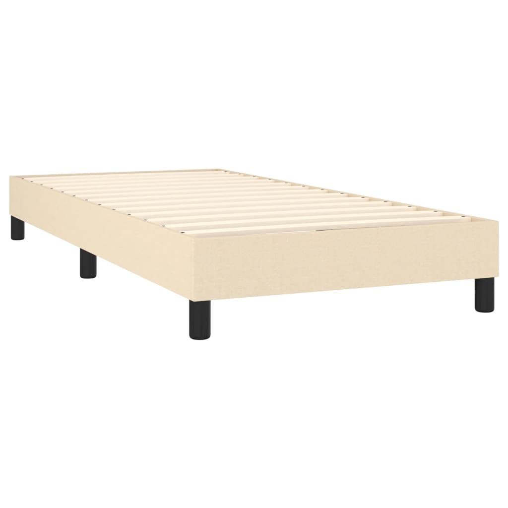 Boxspring met matras en LED stof crèmekleurig 90x190 cm is nu te koop bij PeponiXL, paradijselijk wonen!