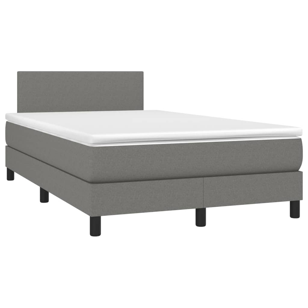 Boxspring met matras en LED stof donkergrijs 120x200 cm is nu te koop bij PeponiXL, paradijselijk wonen!