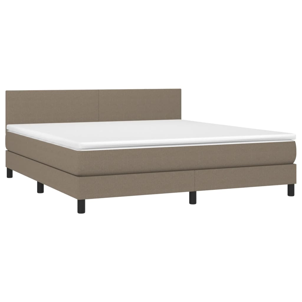 Boxspring met matras en LED stof taupe 180x200 cm is nu te koop bij PeponiXL, paradijselijk wonen!