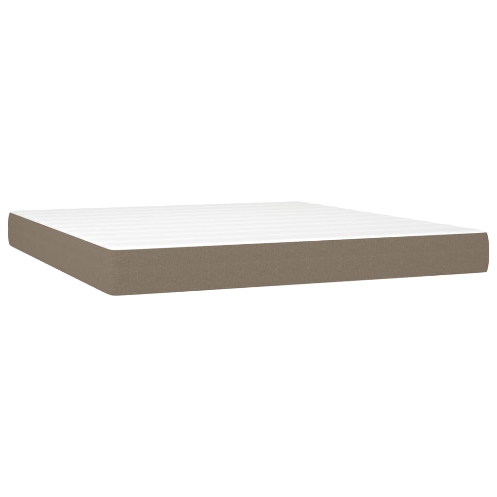 Boxspring met matras en LED stof taupe 180x200 cm is nu te koop bij PeponiXL, paradijselijk wonen!