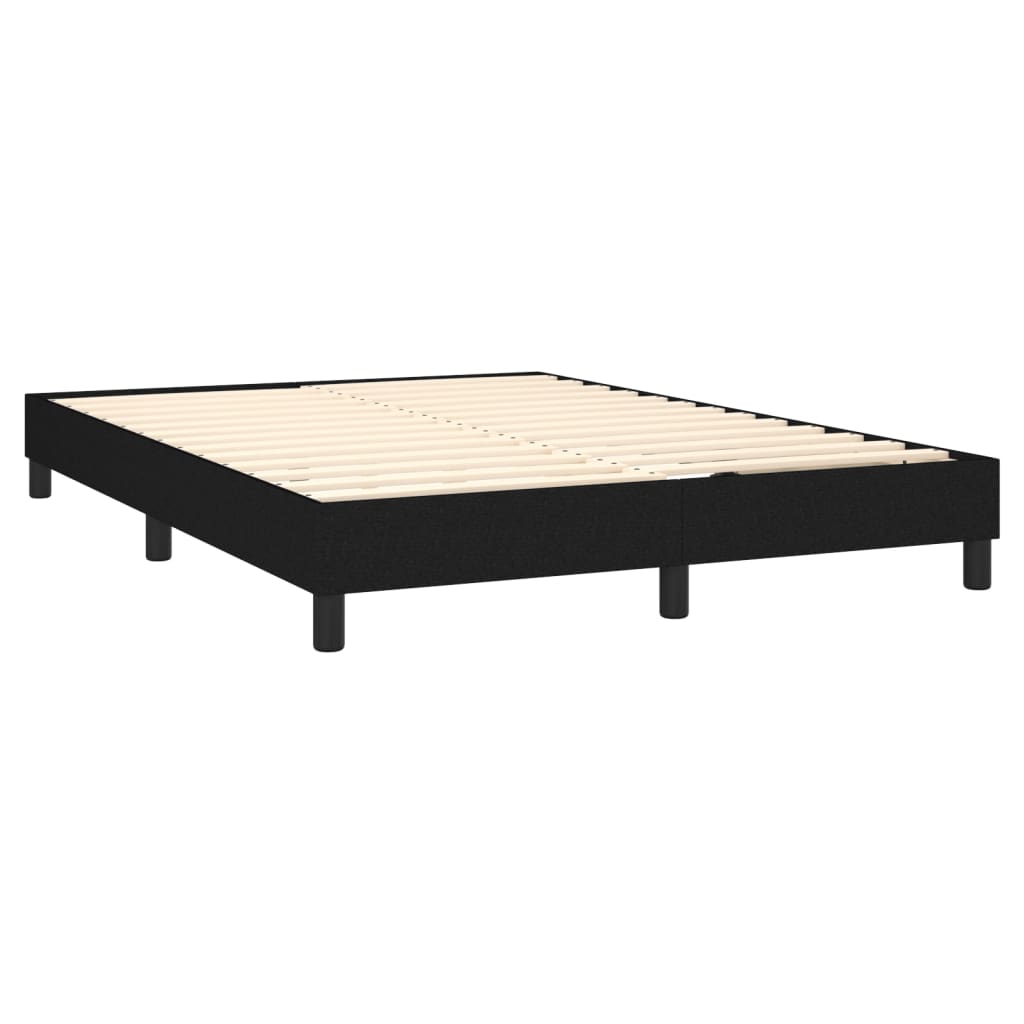 Boxspring met matras en LED stof zwart 140x200 cm is nu te koop bij PeponiXL, paradijselijk wonen!