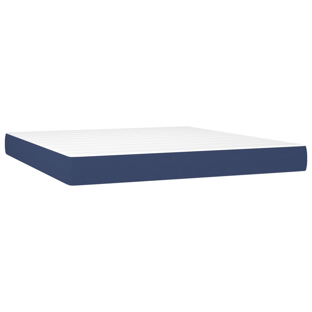 Boxspring met matras en LED stof blauw 180x200 cm is nu te koop bij PeponiXL, paradijselijk wonen!