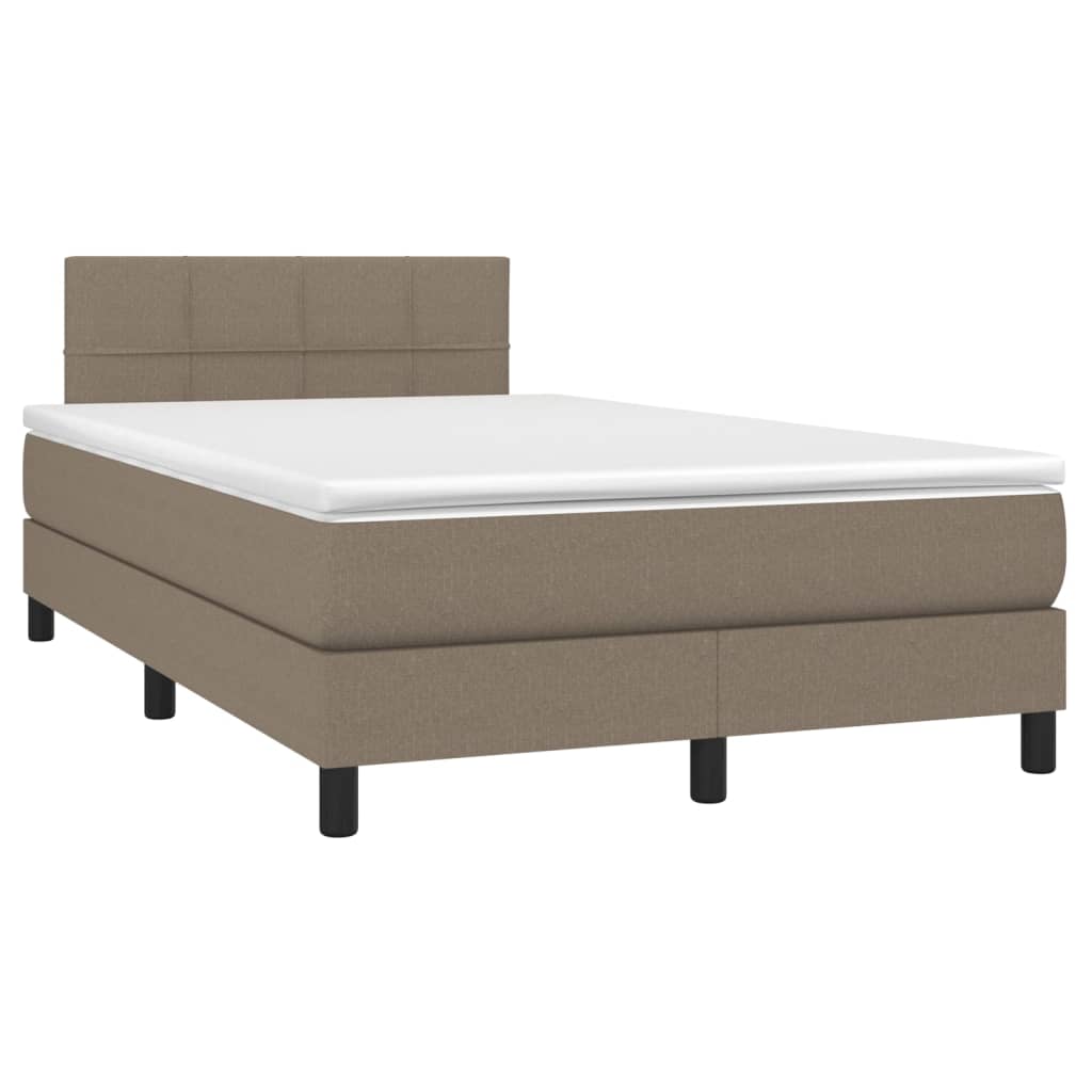 Boxspring met matras en LED stof taupe 120x200 cm is nu te koop bij PeponiXL, paradijselijk wonen!