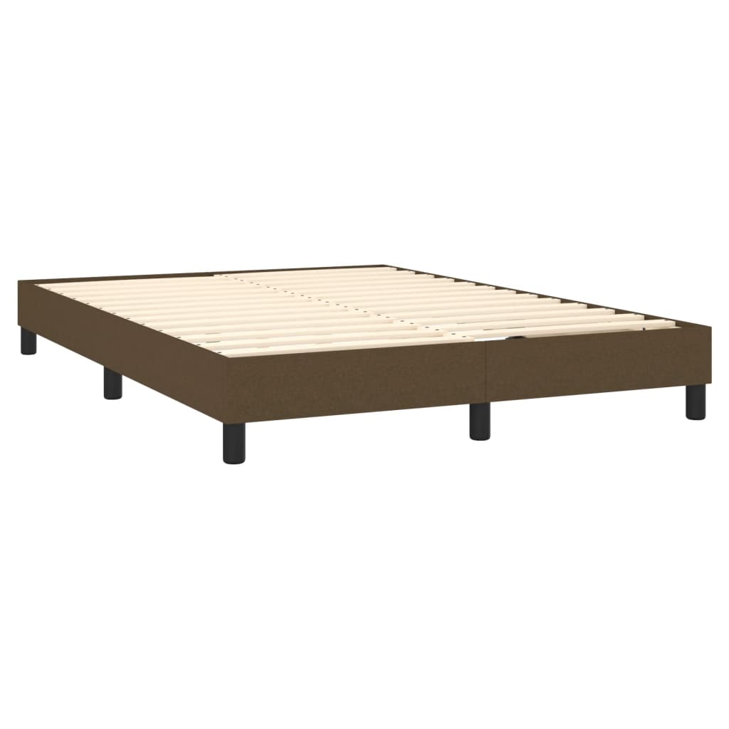 Boxspring met matras en LED stof donkerbruin 140x200 cm is nu te koop bij PeponiXL, paradijselijk wonen!