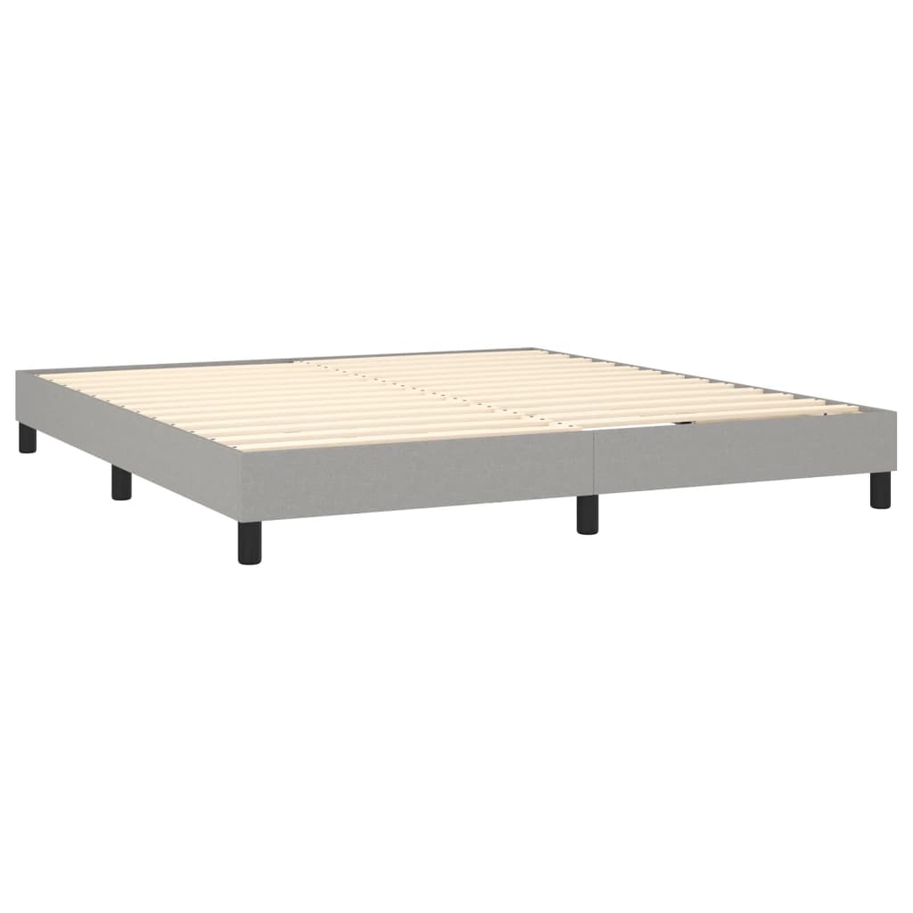 Boxspring met matras en LED stof lichtgrijs 160x200 cm is nu te koop bij PeponiXL, paradijselijk wonen!
