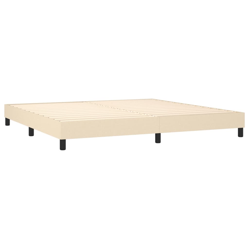 Boxspring met matras en LED stof crèmekleurig 200x200 cm is nu te koop bij PeponiXL, paradijselijk wonen!