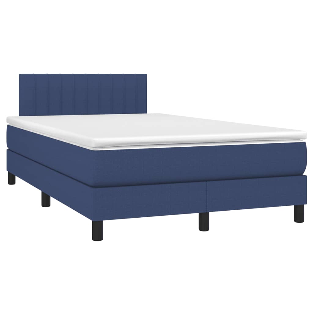 Boxspring met matras en LED stof blauw 120x200 cm is nu te koop bij PeponiXL, paradijselijk wonen!