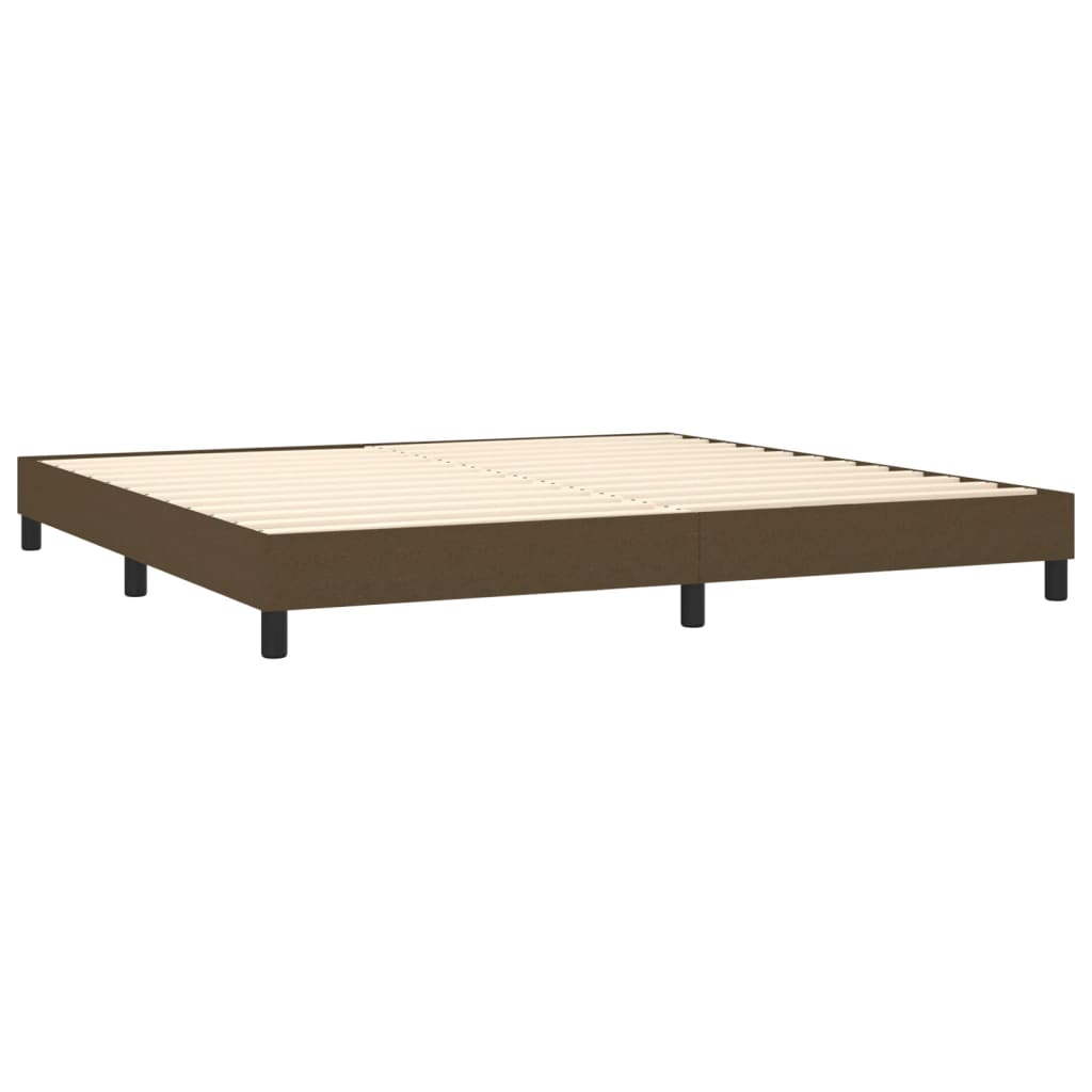Boxspring met matras en LED stof donkerbruin 200x200 cm is nu te koop bij PeponiXL, paradijselijk wonen!