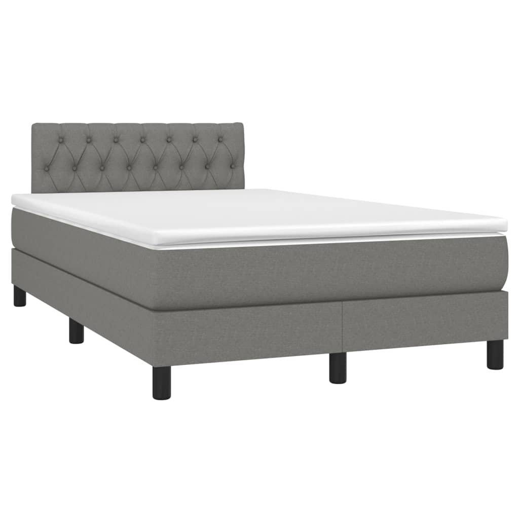Boxspring met matras en LED stof donkergrijs 120x200 cm is nu te koop bij PeponiXL, paradijselijk wonen!