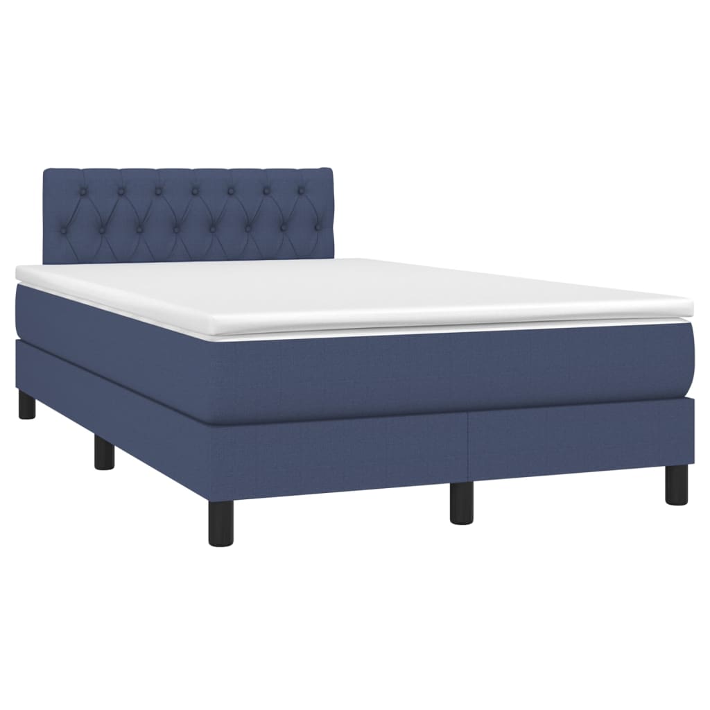 Boxspring met matras en LED stof blauw 120x200 cm is nu te koop bij PeponiXL, paradijselijk wonen!