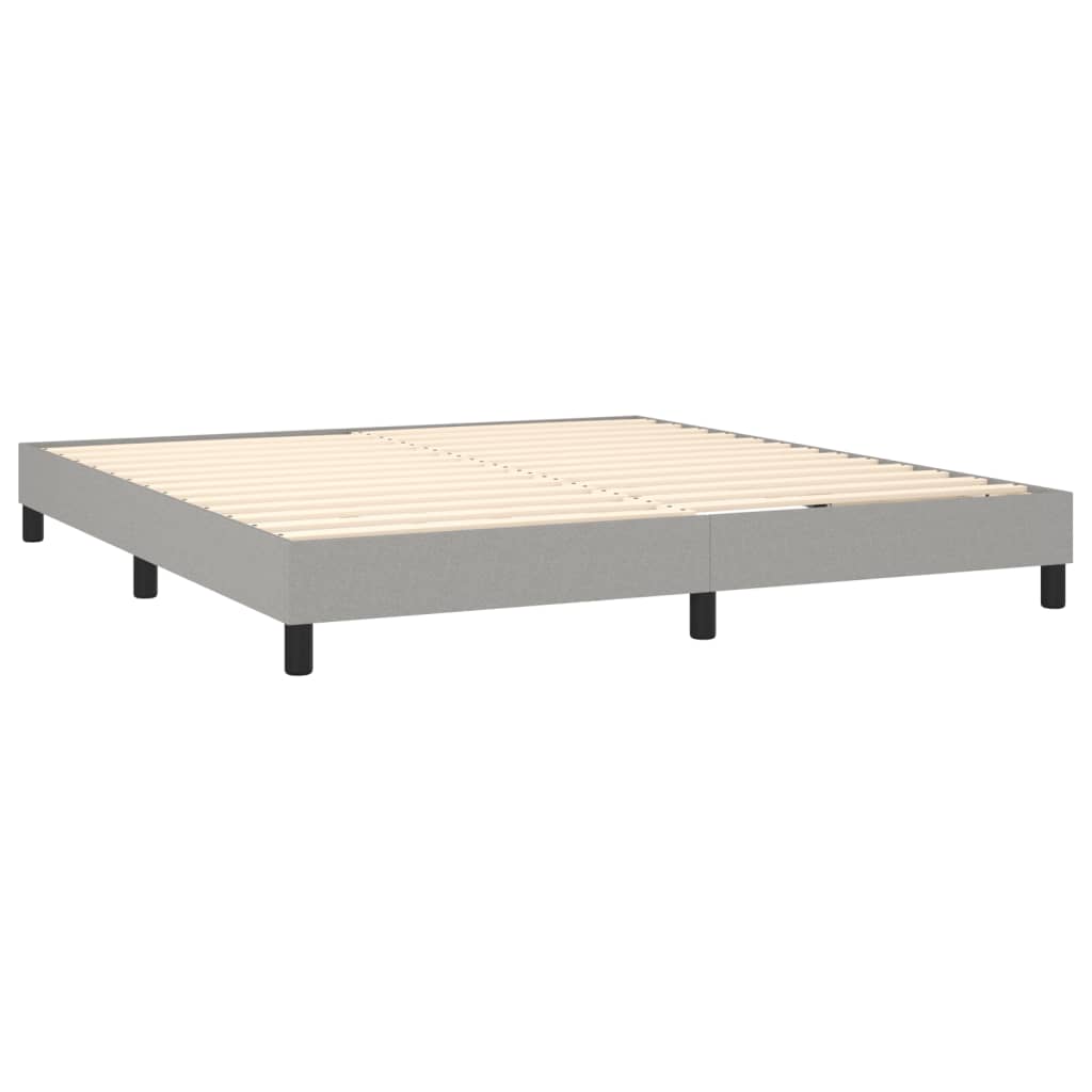 Boxspring met matras en LED stof lichtgrijs 160x200 cm is nu te koop bij PeponiXL, paradijselijk wonen!