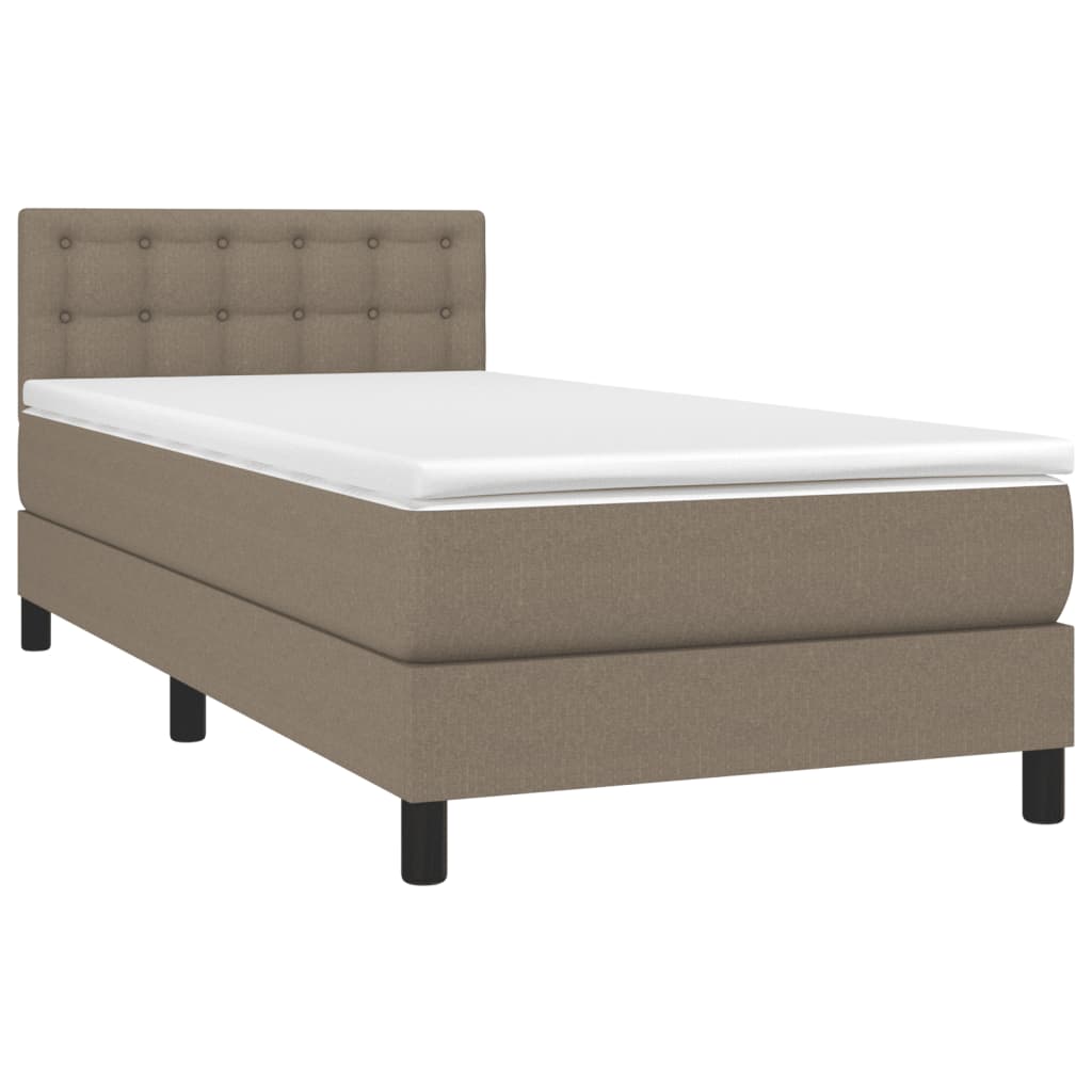 Boxspring met matras en LED stof taupe 80x200 cm is nu te koop bij PeponiXL, paradijselijk wonen!