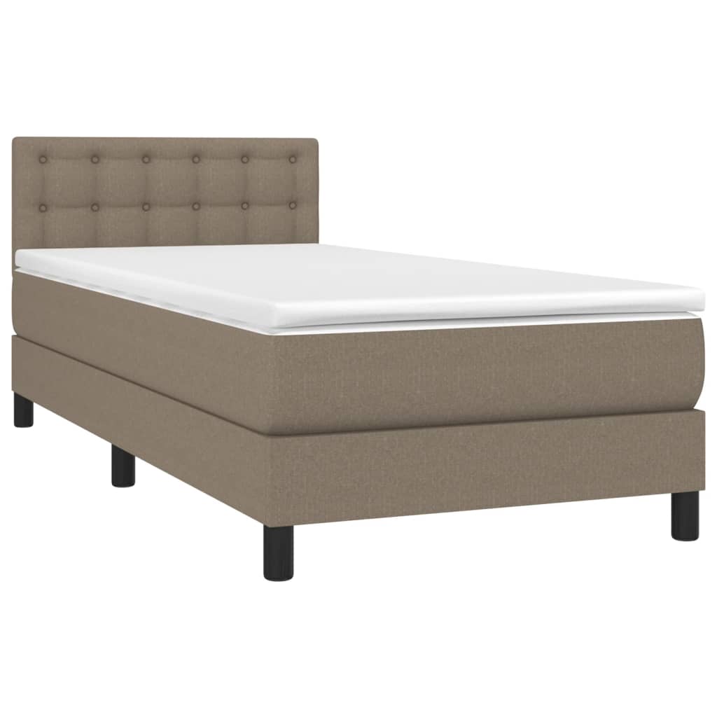 Boxspring met matras en LED stof taupe 100x200 cm is nu te koop bij PeponiXL, paradijselijk wonen!