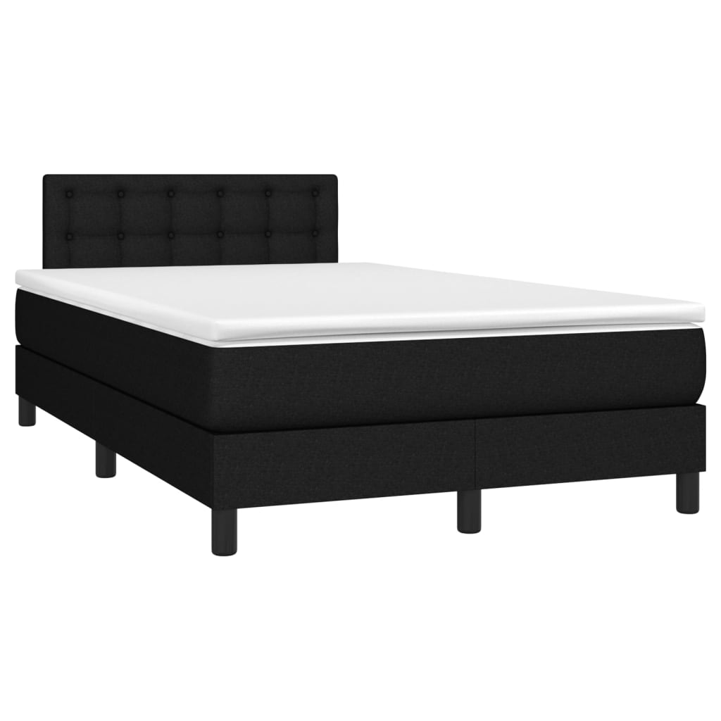 Boxspring met matras en LED stof zwart 120x200 cm is nu te koop bij PeponiXL, paradijselijk wonen!