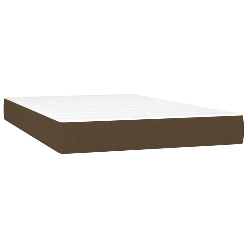 Boxspring met matras en LED stof donkerbruin 120x200 cm is nu te koop bij PeponiXL, paradijselijk wonen!