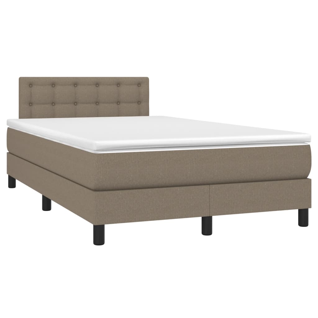 Boxspring met matras en LED stof taupe 120x200 cm is nu te koop bij PeponiXL, paradijselijk wonen!