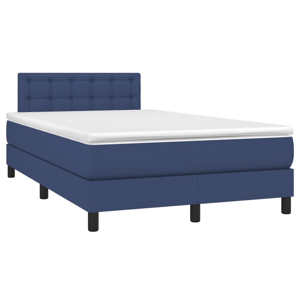 Boxspring met matras en LED stof blauw 120x200 cm is nu te koop bij PeponiXL, paradijselijk wonen!